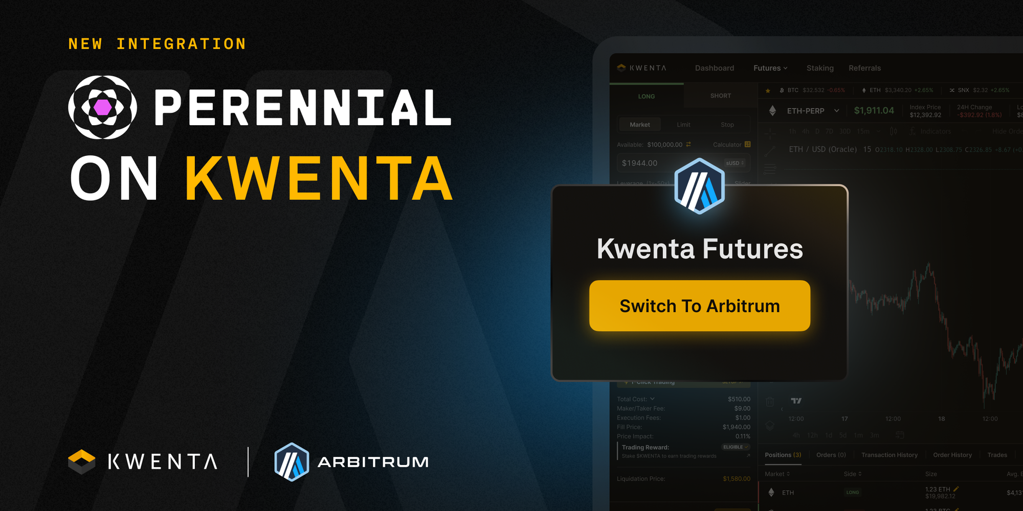 Kwenta Launches on Arbitrum with Perennial